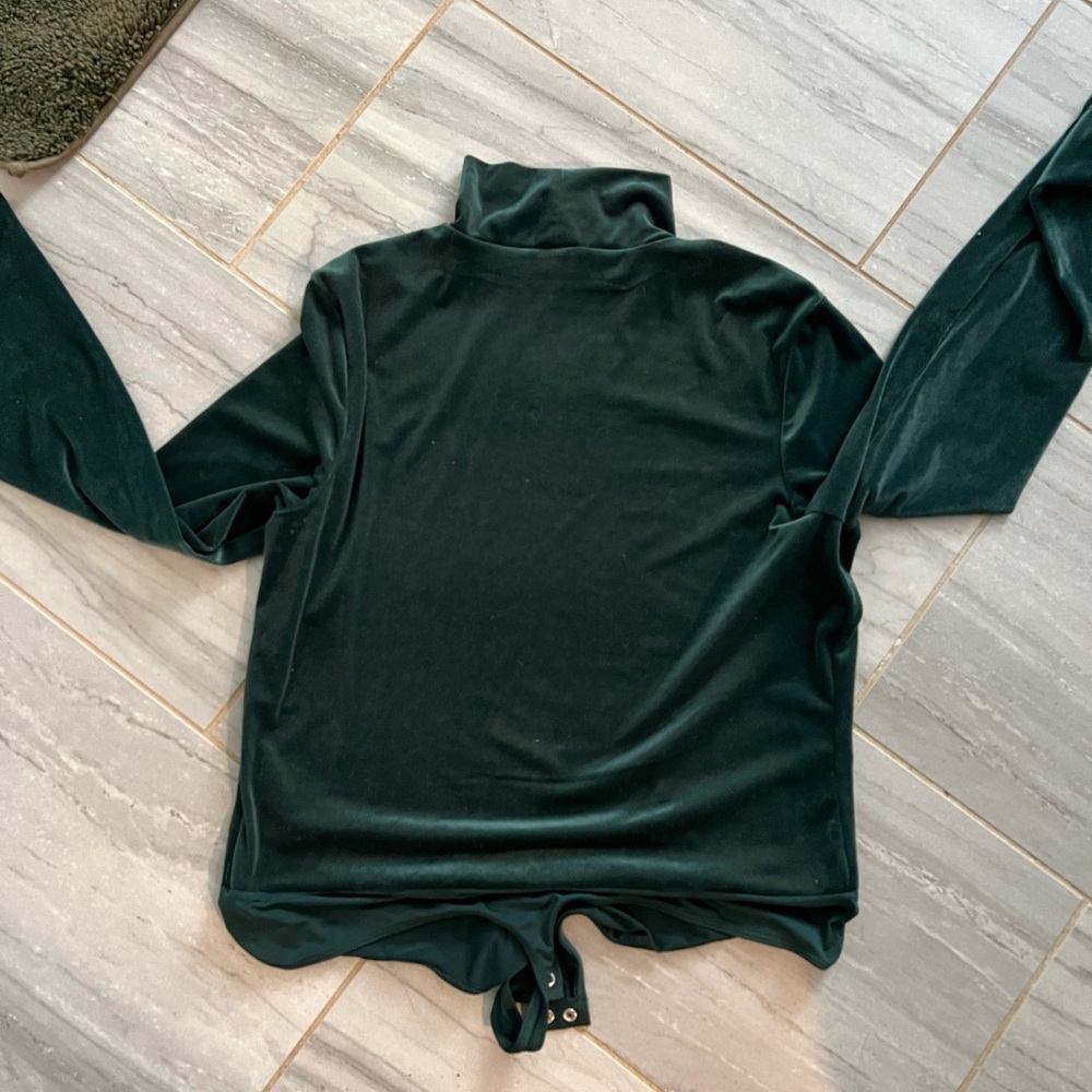Express velvet Dark Green mock Turtleneck Bodysuit